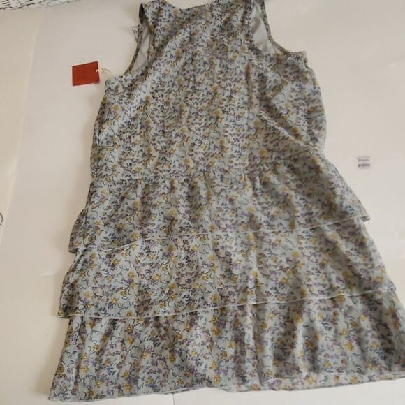 MOSSIMO gray yellow sheer tiered dress - Picture 4 of 5